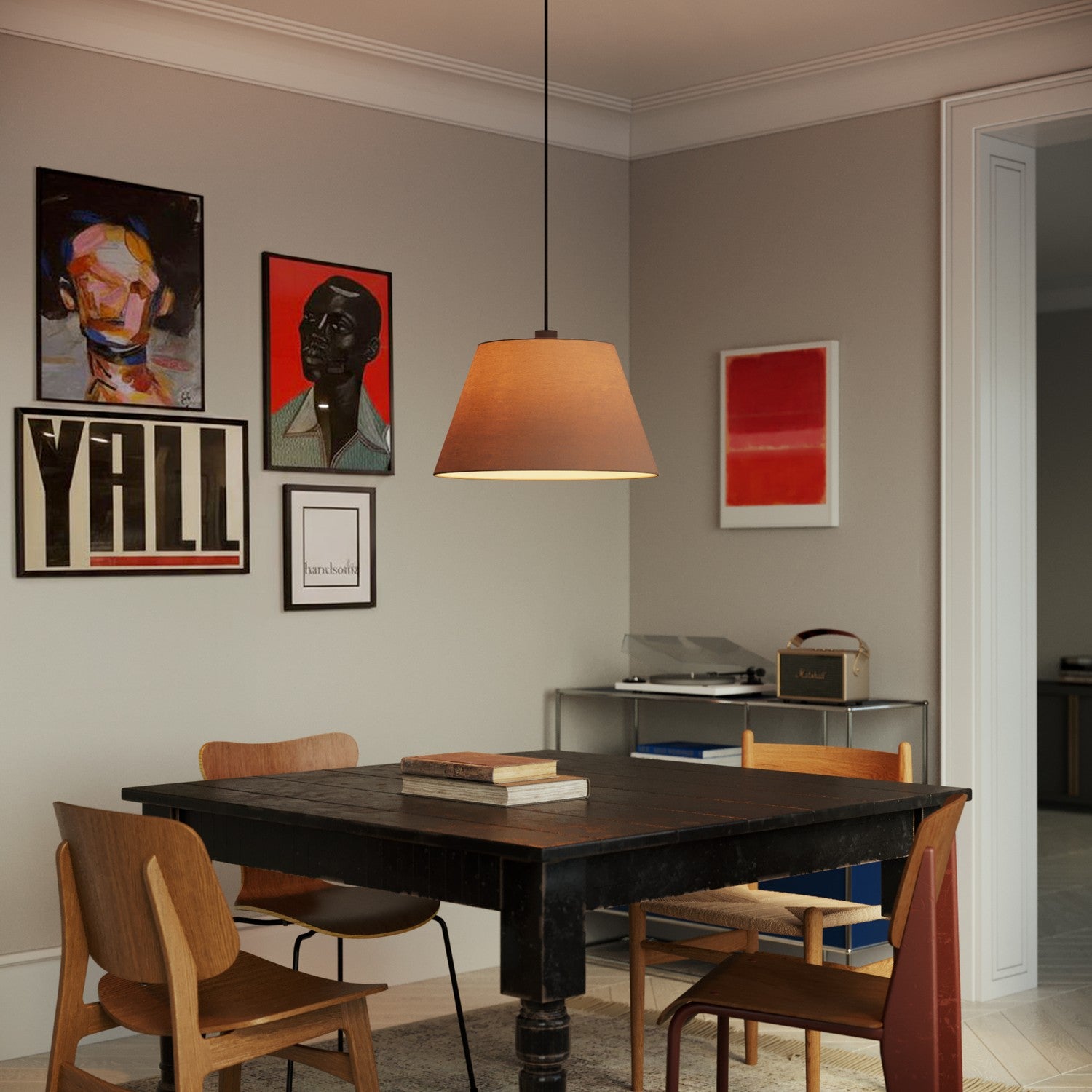 Paralume Impero L per sospensione con attacco E27 - Made in Italy - Arenal Cenere