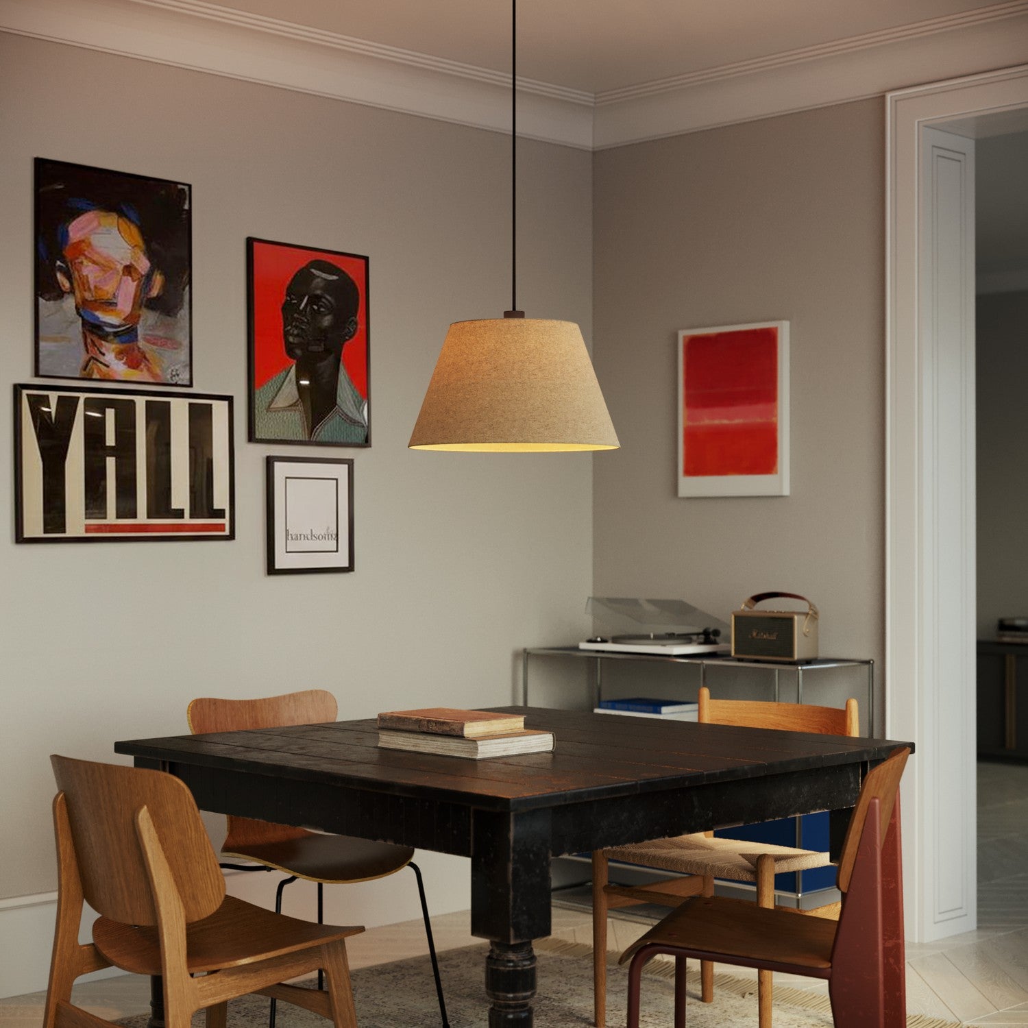 Paralume Impero L per sospensione con attacco E27 - Made in Italy - Lana Beige