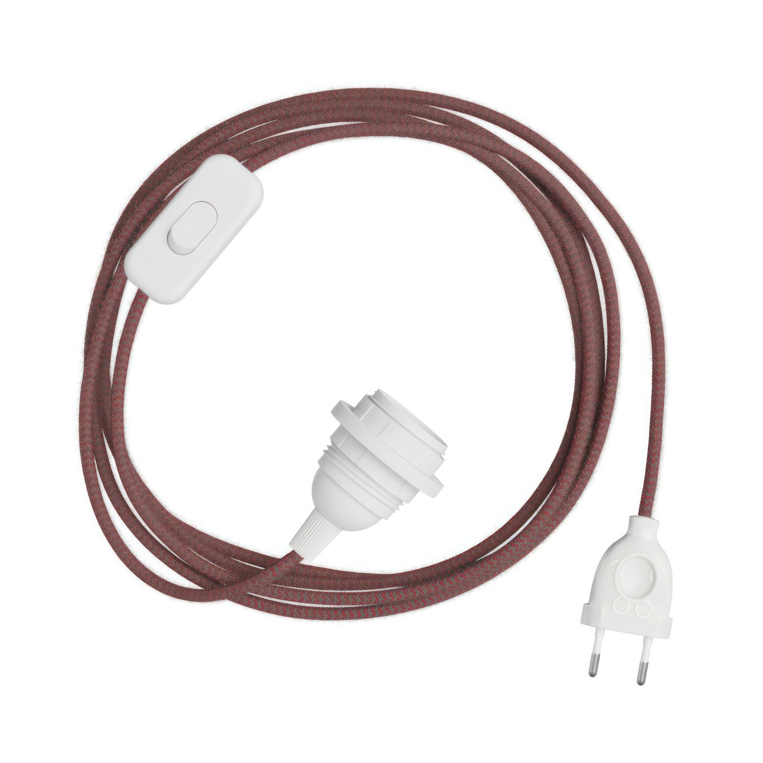 SnakeBis cikk-cakk kábel foglalattal és cikk-cakk hatású textilkábellel lámpabúrához