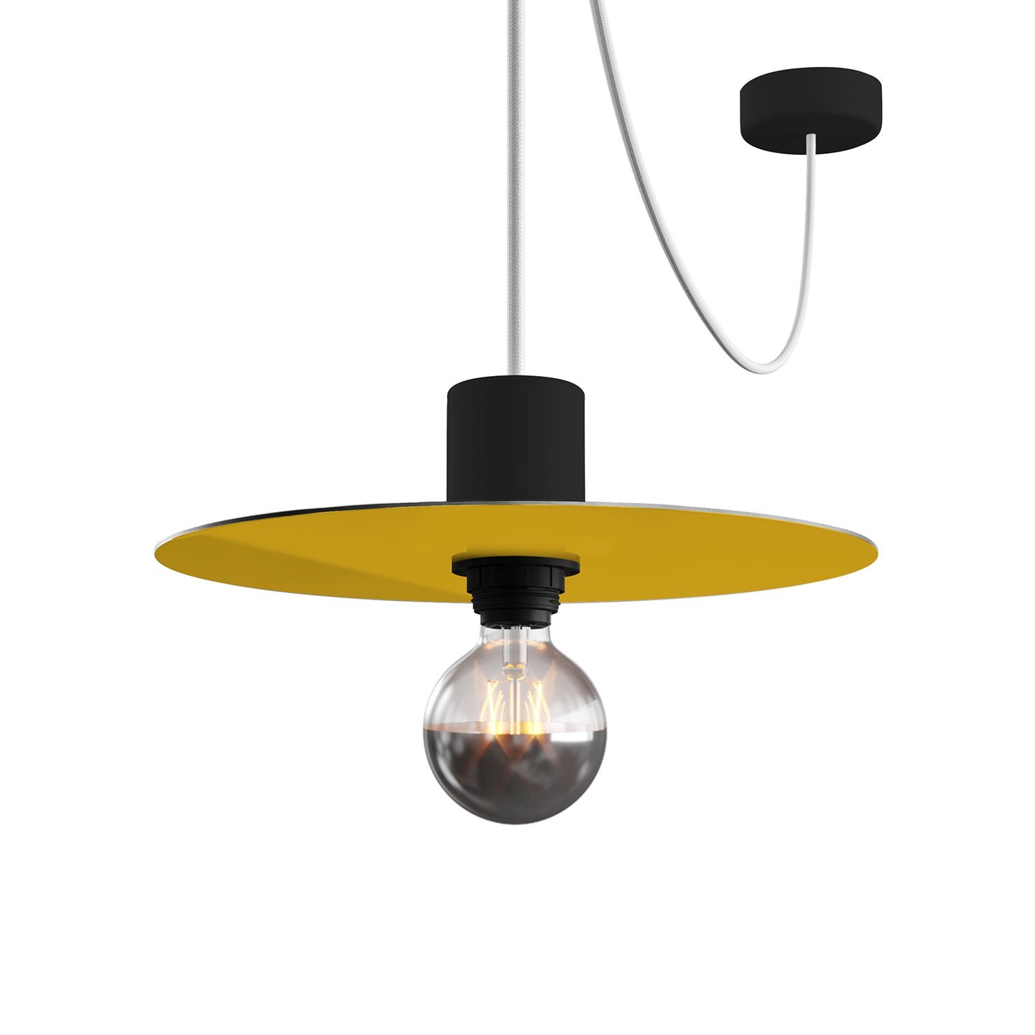 Mini Ellepì 'Egyszínű' lapos lámpabúra, ideális függesztékhez és falikarhoz, vagy fényfüzérekhez, 24 cm átmérőjű - Made in Italy
