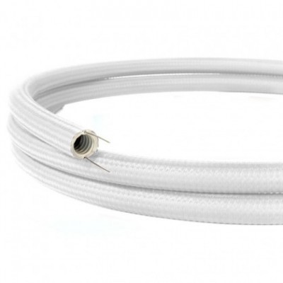 Creative-Tube rugalmas kábelcsatorna, fehér műselyem RM01 szövetburkolattal, 20 mm átmérőjű