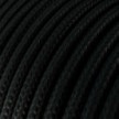 Ultra puha szilikon kábel fényes fekete szövetborítással - RM04 kerek 2x0,75 mm