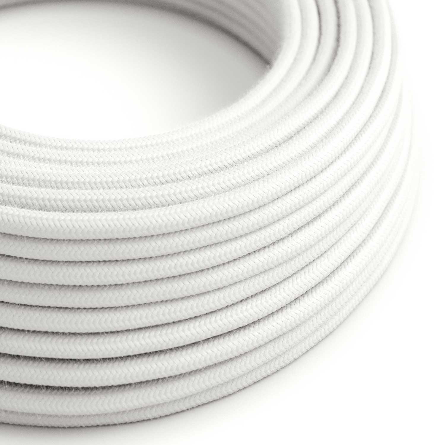 Ultra puha szilikon kábel fehér pamut borítással - RC01 kerek 2x0,75 mm