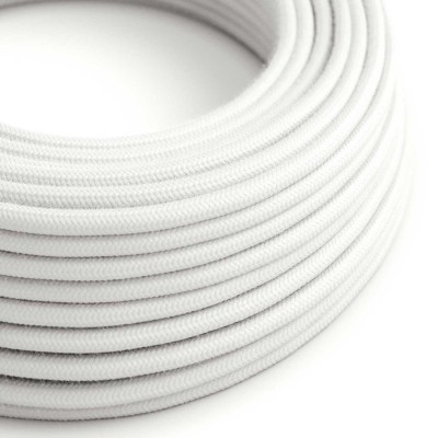 Ultra puha szilikon kábel fehér pamut borítással - RC01 kerek 2x0,75 mm