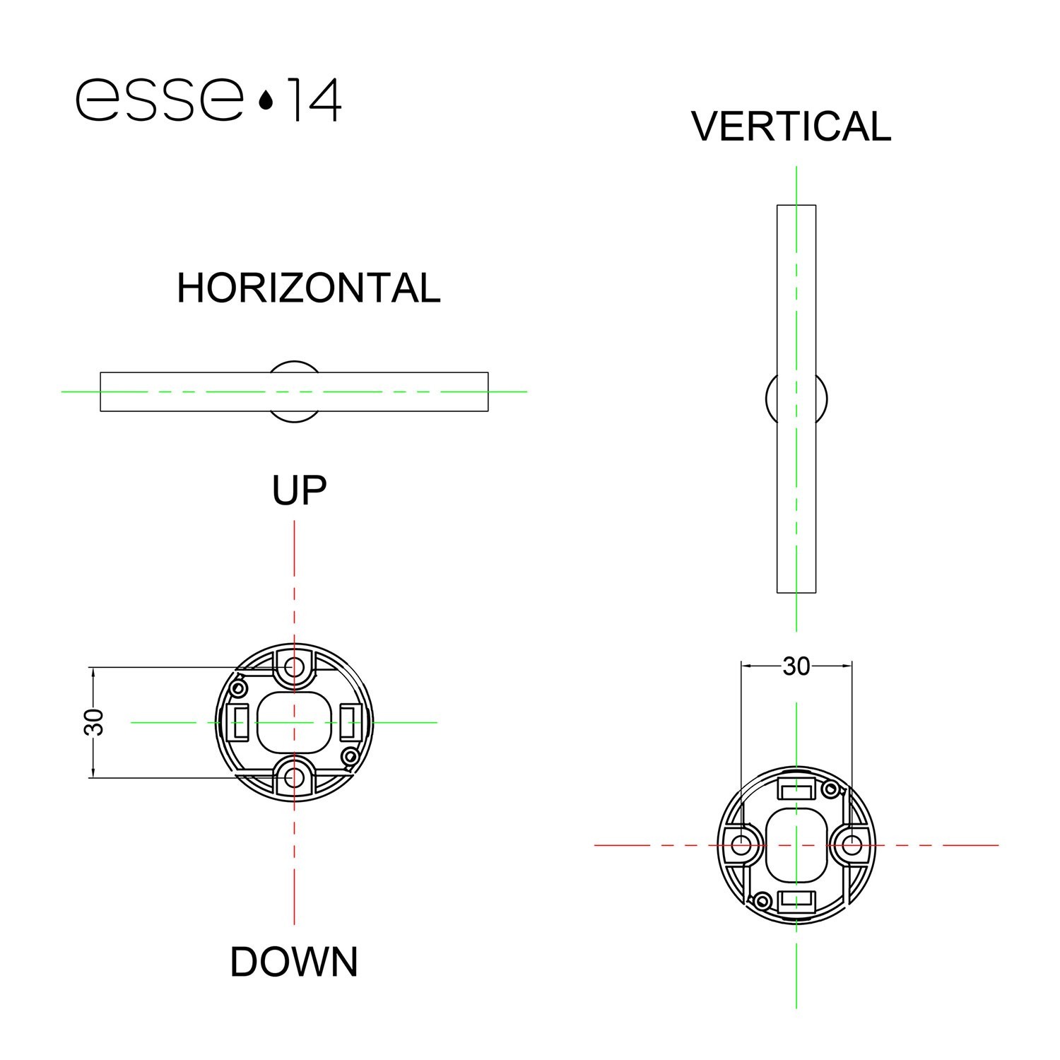 Esse14 fali vagy mennyezeti foglalat S14d csatlakozással - vízállóság IP44