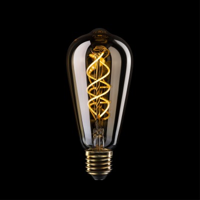 LED arany Edison ST64 alakú izzó B01 5V-os kollekció spirál izzószállal 1,3W E27 Dimmelhető 2500K