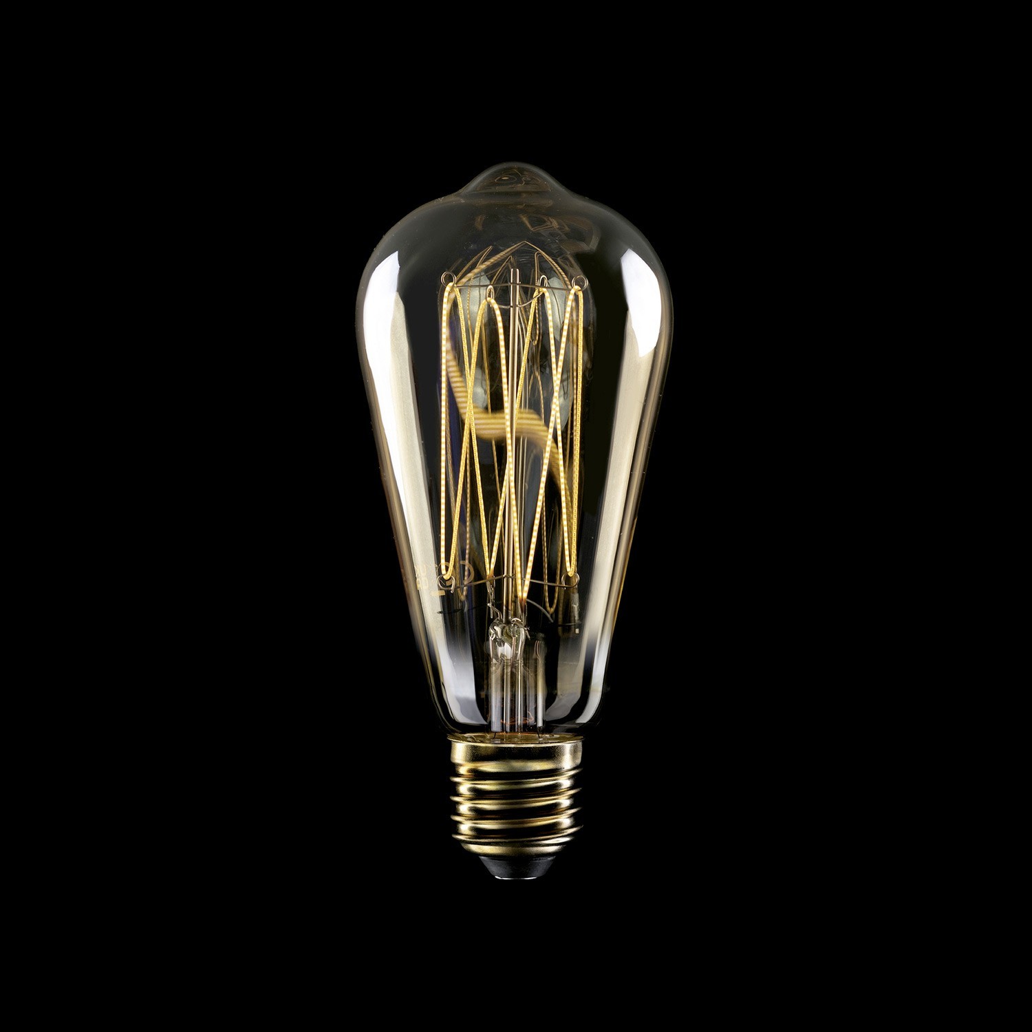 LED arany Edison izzó C54 szénszálas jellegű izzószállal ST64 7W E27 fényerőszabályozható 2700K
