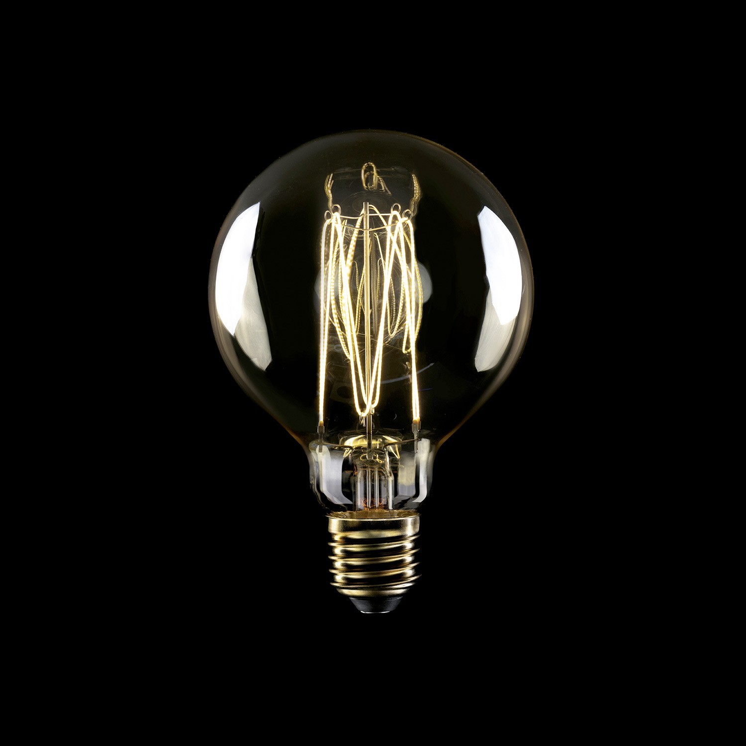 LED arany gömb izzó C55 szénszálas jellegű izzószállal G95 7W E27 fényerőszabályozható 2700K