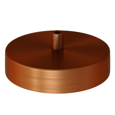 Lamp base diam 120mm BRUSHED COPPER with counterweight, side socket and softpad