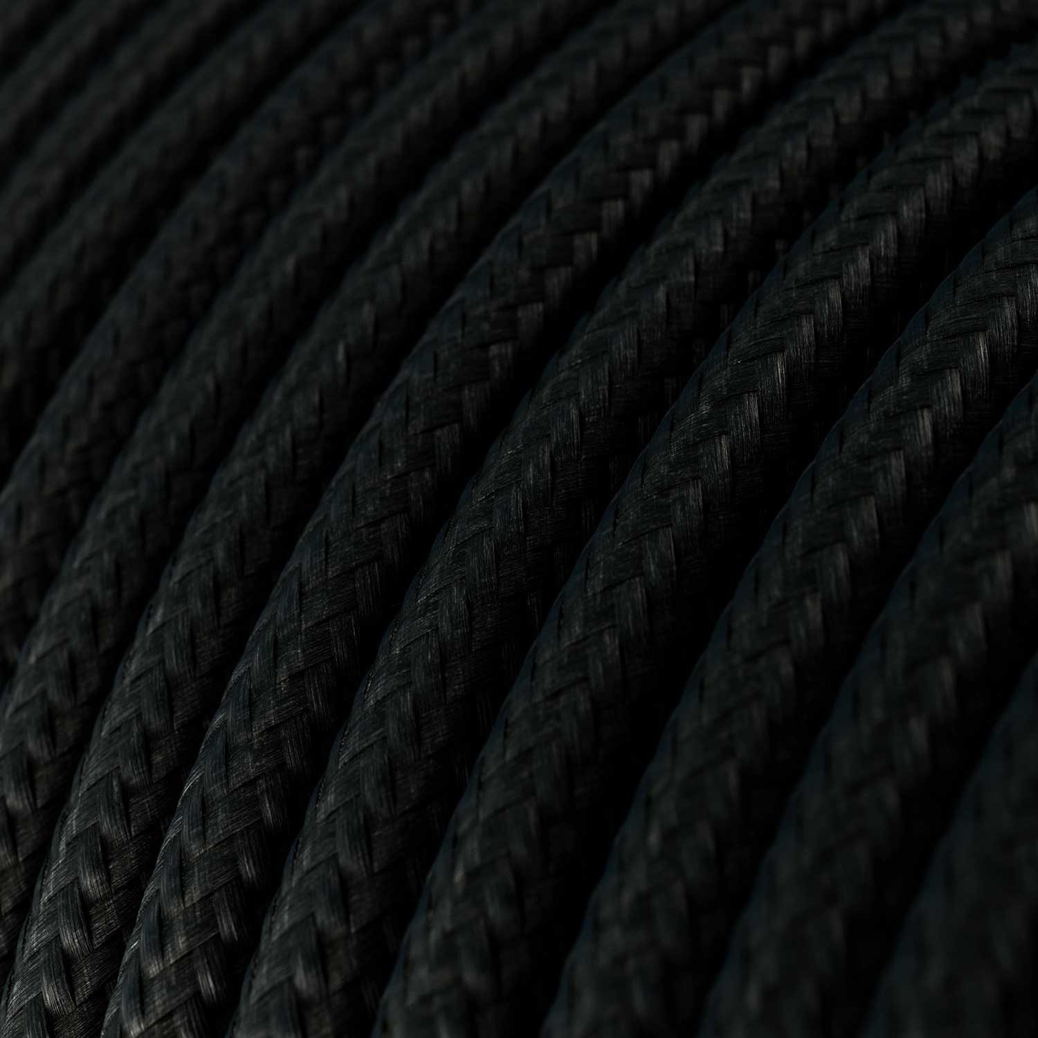 Műselyem textilkábel egyszínű RM04 Fekete