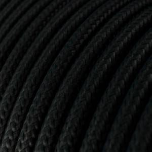 Műselyem textilkábel egyszínű RM04 Fekete
