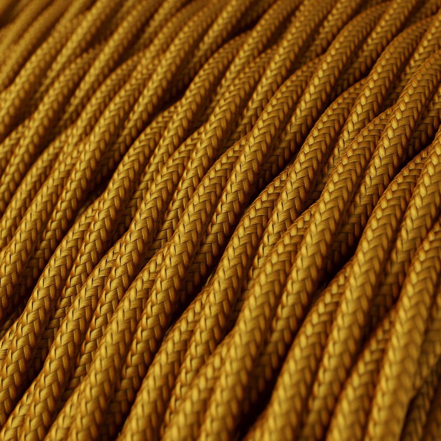 Csavart műselyem textilkábel egyszínű TM05 Arany