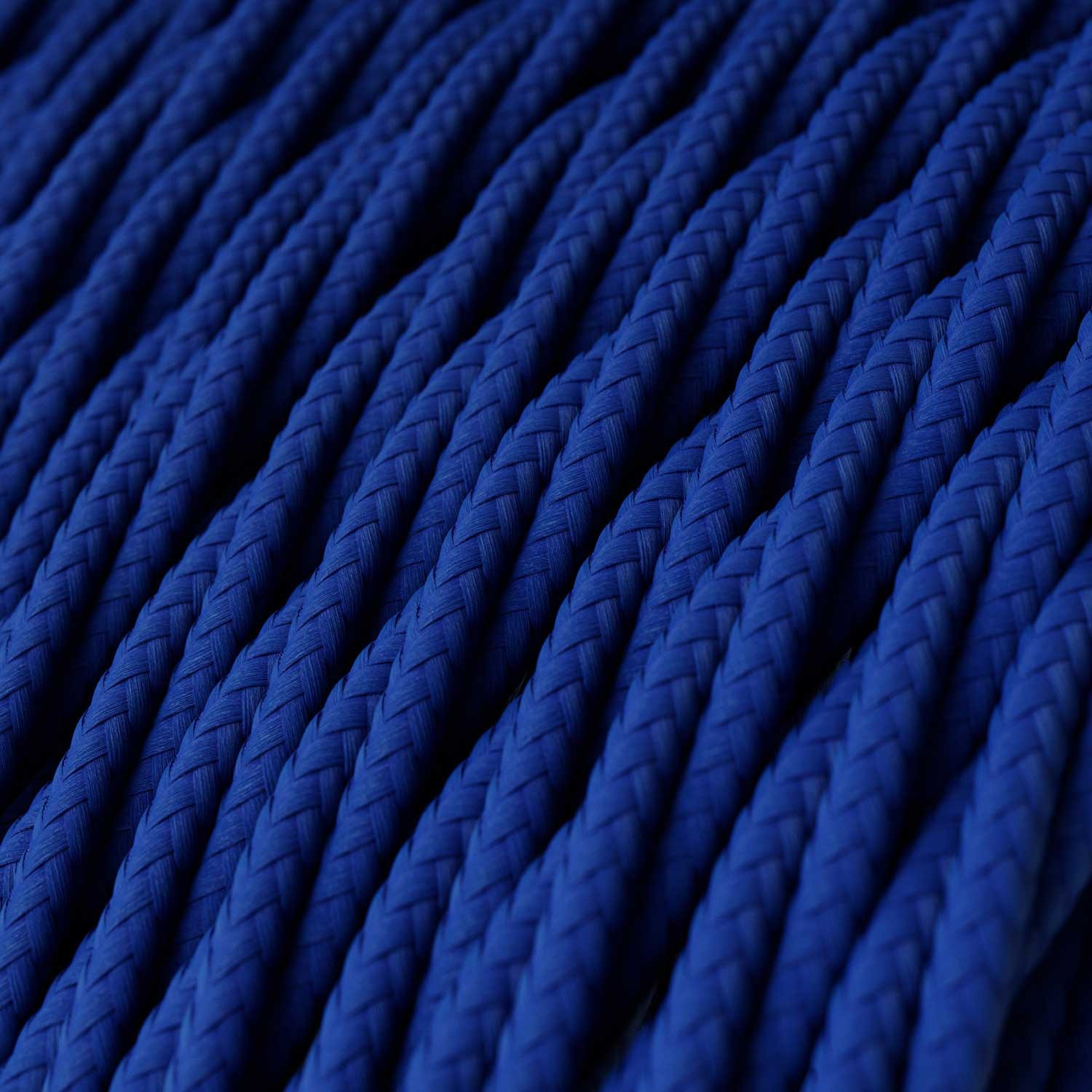 Csavart műselyem textilkábel egyszínű TM12 Kék