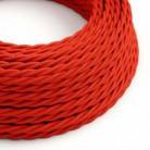 Csavart műselyem textilkábel egyszínű TM09 Piros