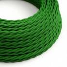 Csavart műselyem textilkábel egyszínű TM06 Zöld