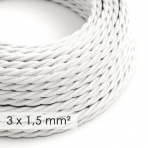 Nagy keresztmetszetű elektromos kábel 3x1,50 csavart - műselyem Fehér TM01