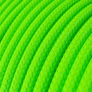 Műselyem textilkábel egyszínű RF06 Neonzöld