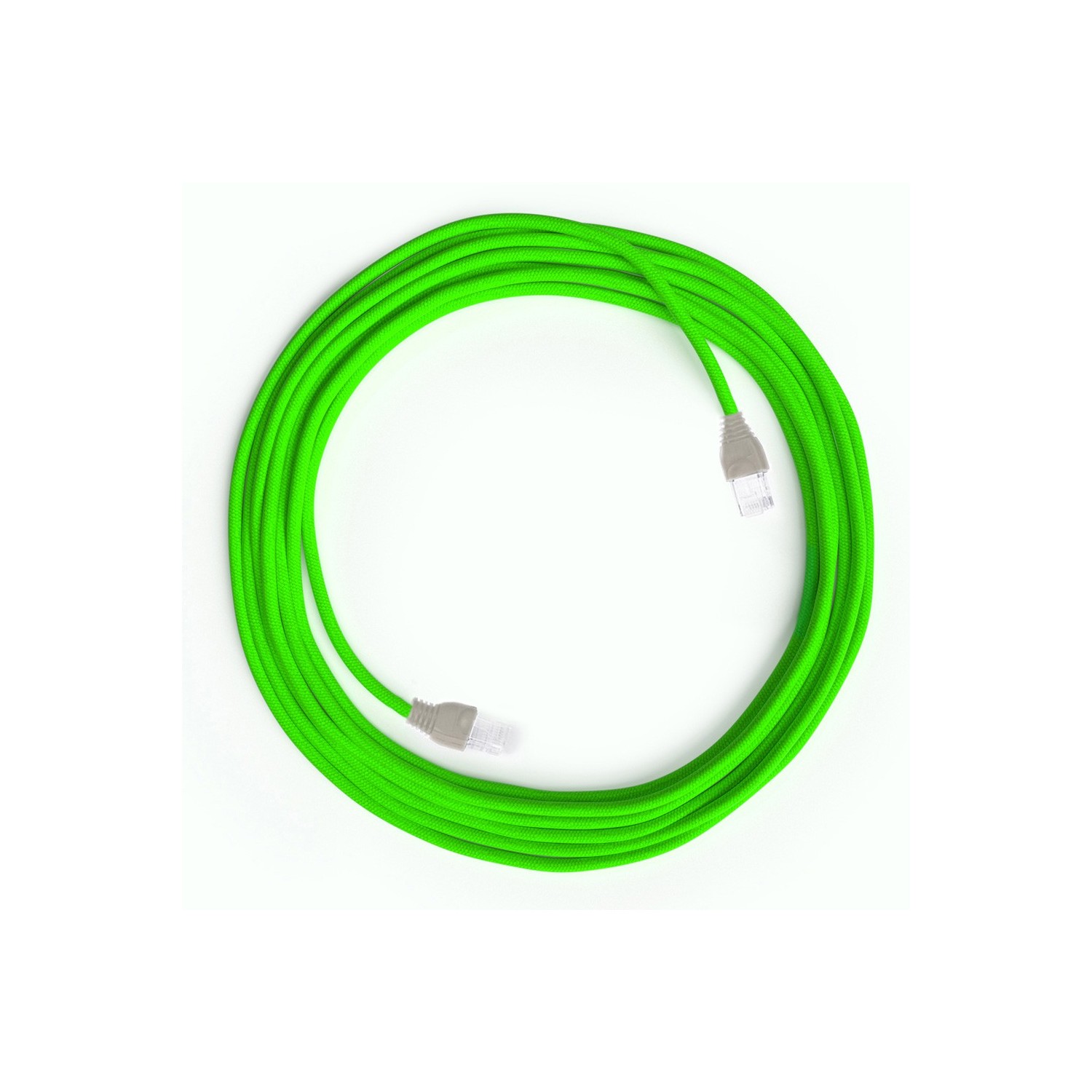 LAN Ethernet kábel Cat 5e RJ45 csatlakozókkal - Műselyem RF06 Neon zöld