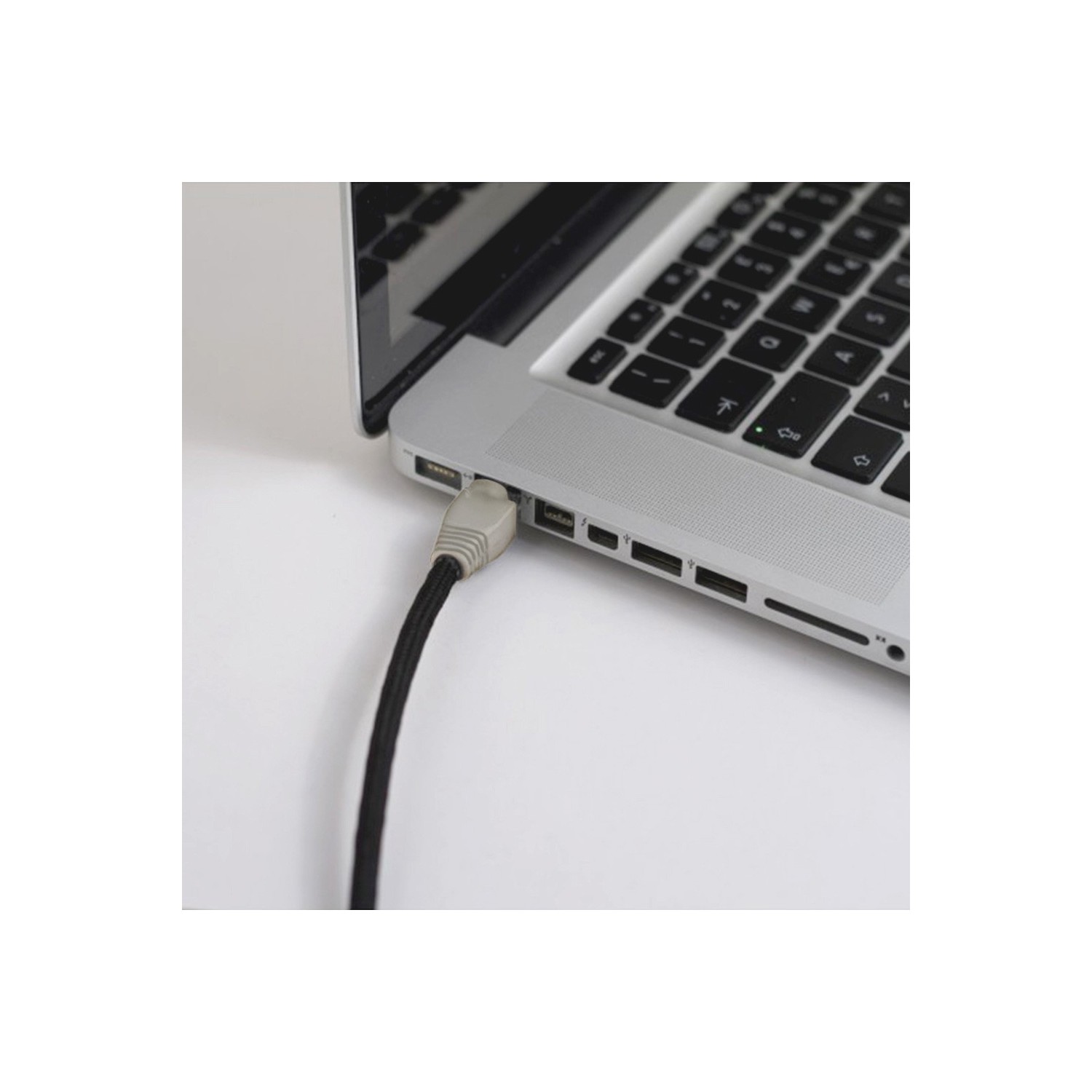 LAN Ethernet kábel Cat 5e RJ45 csatlakozókkal - Műselyem RM04 Fekete