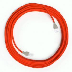 LAN Ethernet kábel Cat 5e RJ45 csatlakozókkal - Műselyem RF15 Neon narancssárga színben