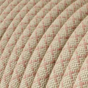 Pamut és természetes len textilkábel RD61 Lozanga rózsaszín
