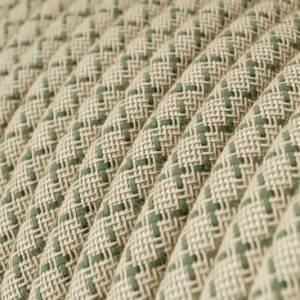 Pamut és természetes len textilkábel RD62 Lozanga zöld