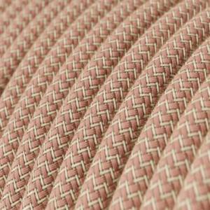 Pamut és természetes len textilkábel RD71 Cikk-cakk rózsaszín