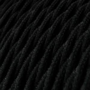Csavart pamut textilkábel egyszínű TC04 Fekete