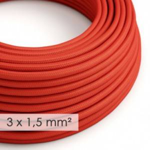 Nagy keresztmetszetű elektromos kábel 3x1,50 kerek - műselyem Piros RM09