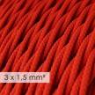 Nagy keresztmetszetű elektromos kábel 3x1,50 csavart - műselyem Piros TM09