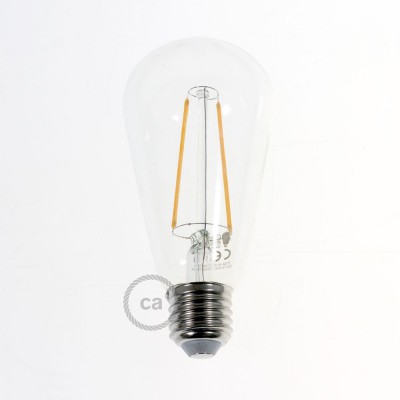 LED átlátszó izzó - Edison ST64 hosszú izzószálas dekor vintage 4W 2200K
