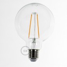 LED átlátszó izzó - Gömb G95 hosszú izzószálas dekor vintage 4W 2200K