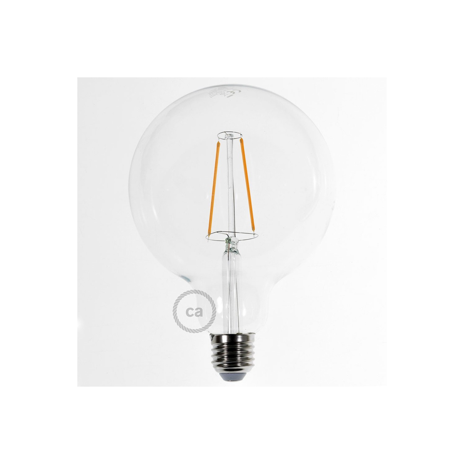 LED átlátszó izzó - Gömb G125 hosszú izzószálas dekor vintage 4W 2200K