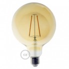 LED Arany izzó - Gömb G125 hosszú izzószálas dekor vintage - 4W E27 2000K