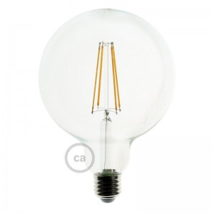LED átlátszó izzó - Gömb G125 hosszú izzószál - 7.5W E27 Dekoratív Vintage dimmelhető 2200K
