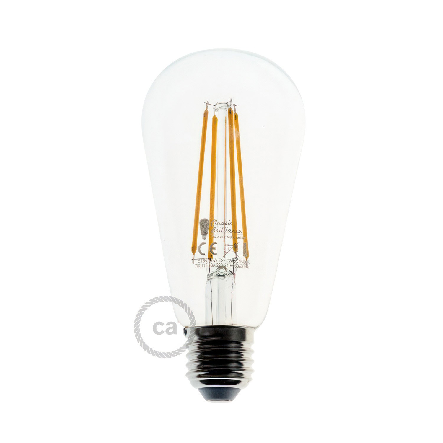 LED átlátszó izzó - Edison ST64 hosszú izzószálas dekor vintage - 7.5W E27 dimmelhető 2200K