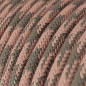 Pamut textilkábel - Kétszínű rózsaszín és szürke RP26