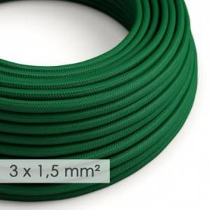 Nagy keresztmetszetű elektromos kábel 3x1,50 kerek - műselyem Sötét Zöld RM21