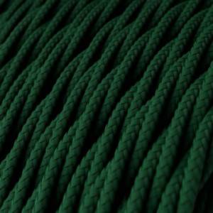 Csavart műselyem textilkábel egyszínű TM21 Sötétzöld