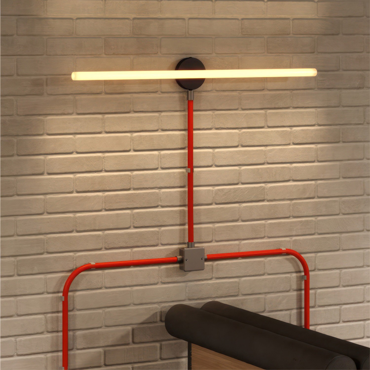 Creative-Tube rugalmas kábelcsatorna, neon narancssárga műselyem RF15 szövetburkolattal, 20 mm átmérőjű