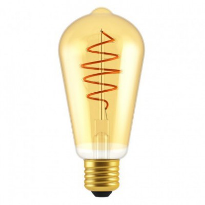 LED izzó Edison ST64 arany Croissant spirálos izzószállal 5W E27 dimmelhető 2000K