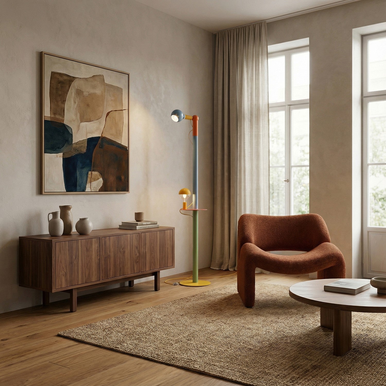 Rocco XXL - Multicolor állólámpa UK villásdugóval és Maria, illetve Camo izzóval