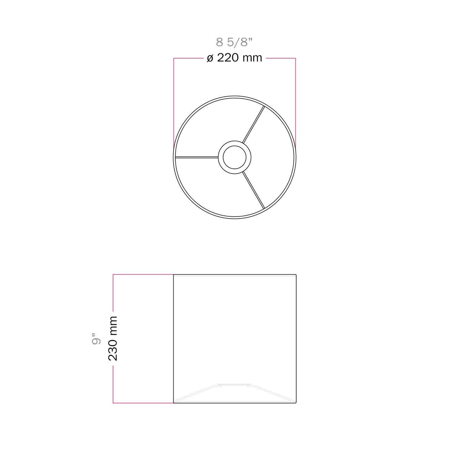 Paralume Cilindro M in tessuto con attacco E27 - Made in Italy - Arenal Oro