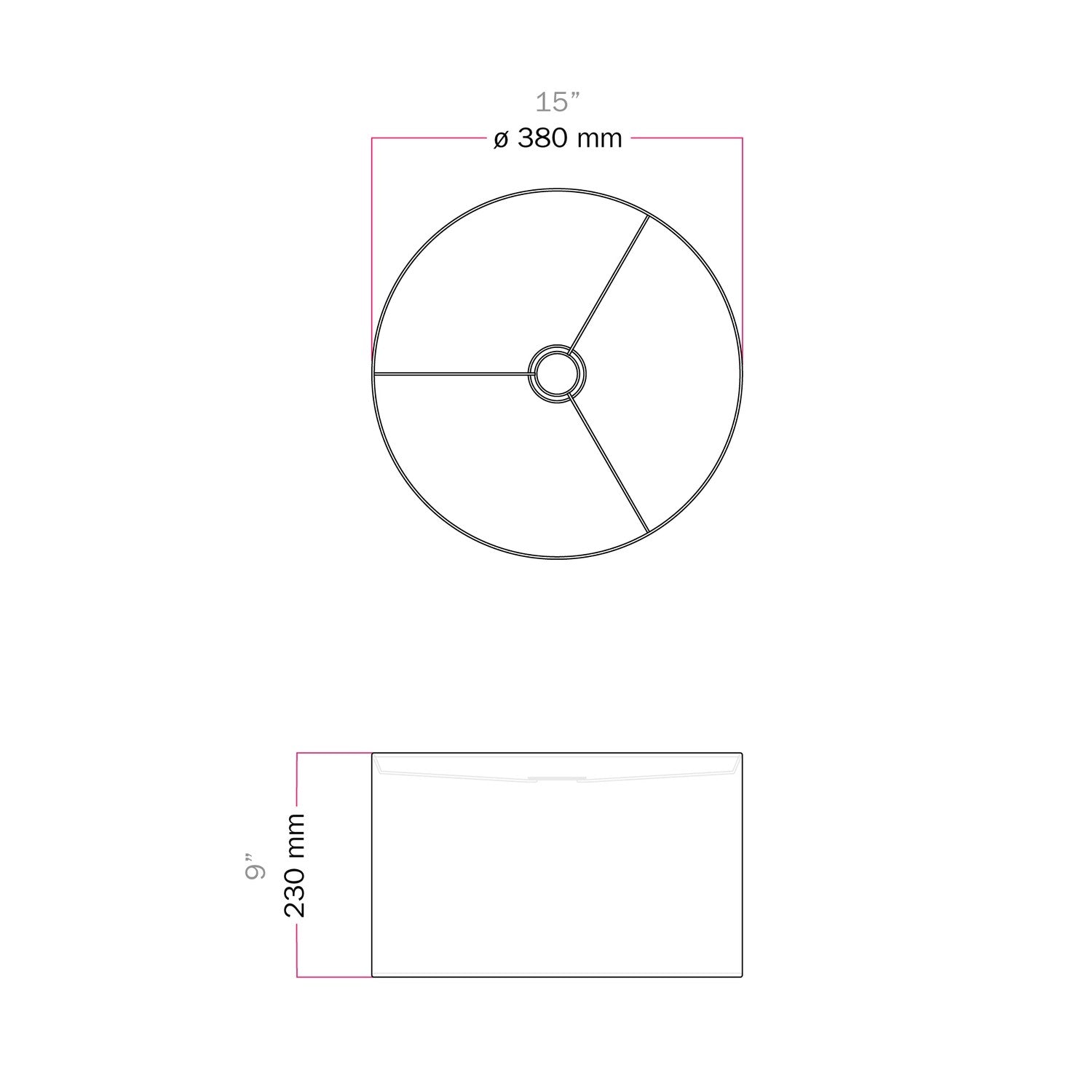 Paralume Cilindro L in tessuto con attacco E27 - Made in Italy - Teletta Mandarino