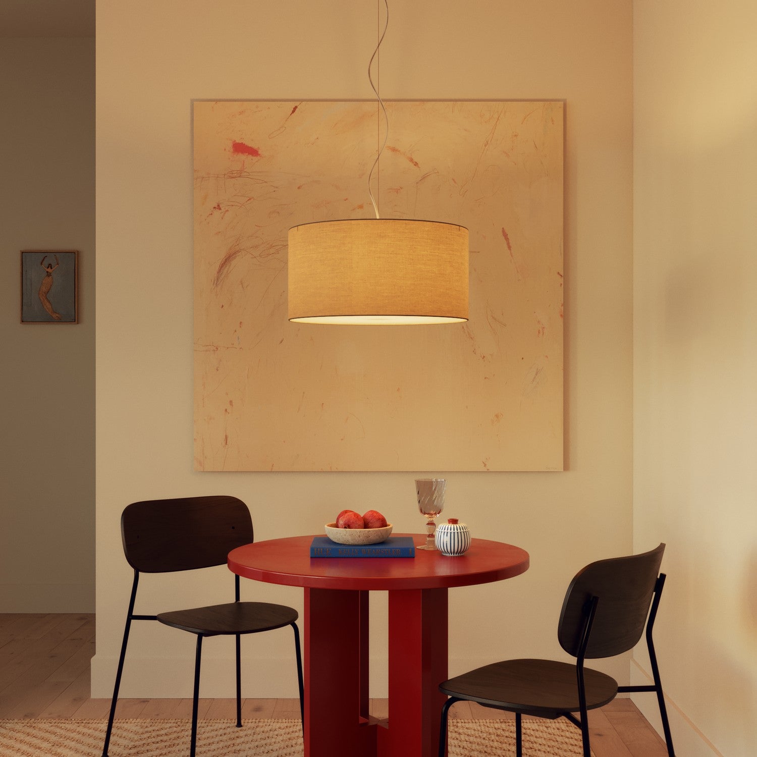 Paralume Cilindro XL in tessuto con attacco E27 - Made in Italy - Arenal Tortora