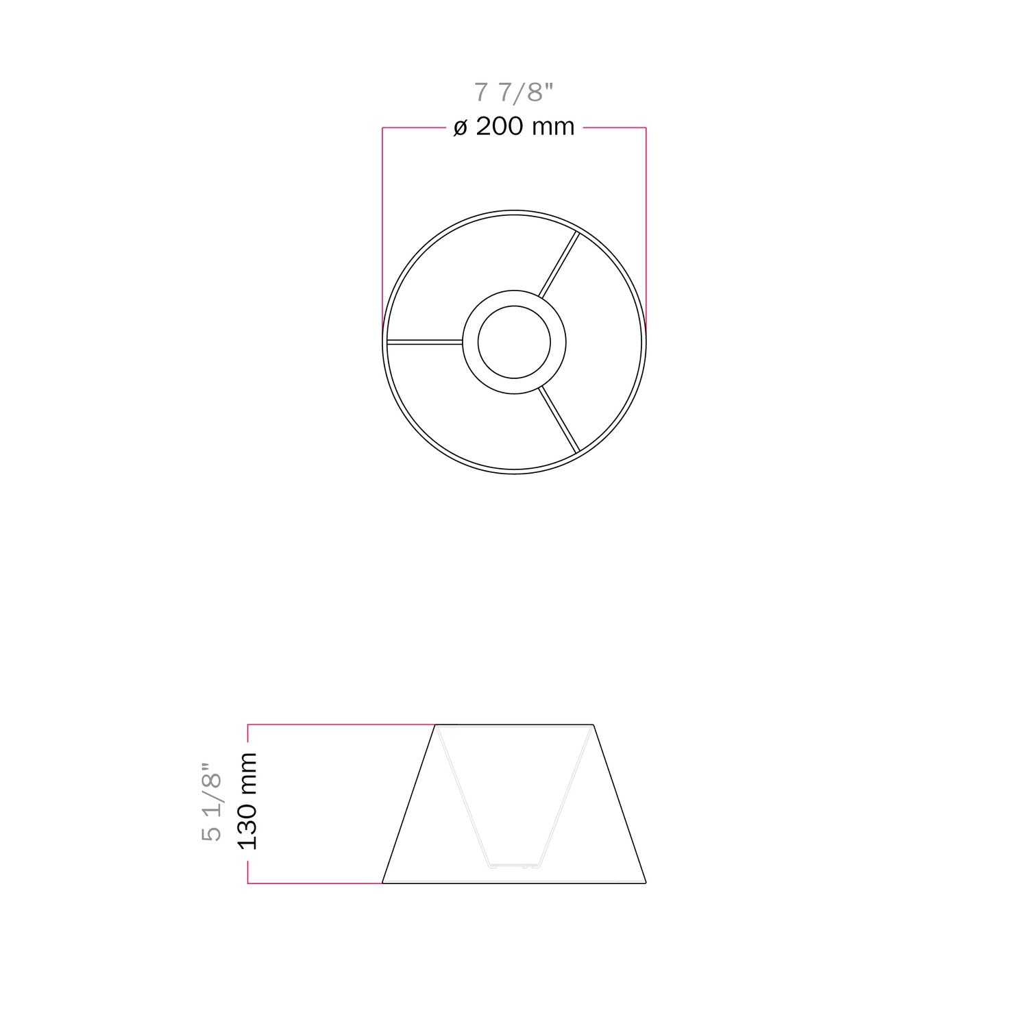 Paralume Impero S con attacco E27 per lampada da tavolo o applique - Made in Italy - Teletta Grigio Scuro