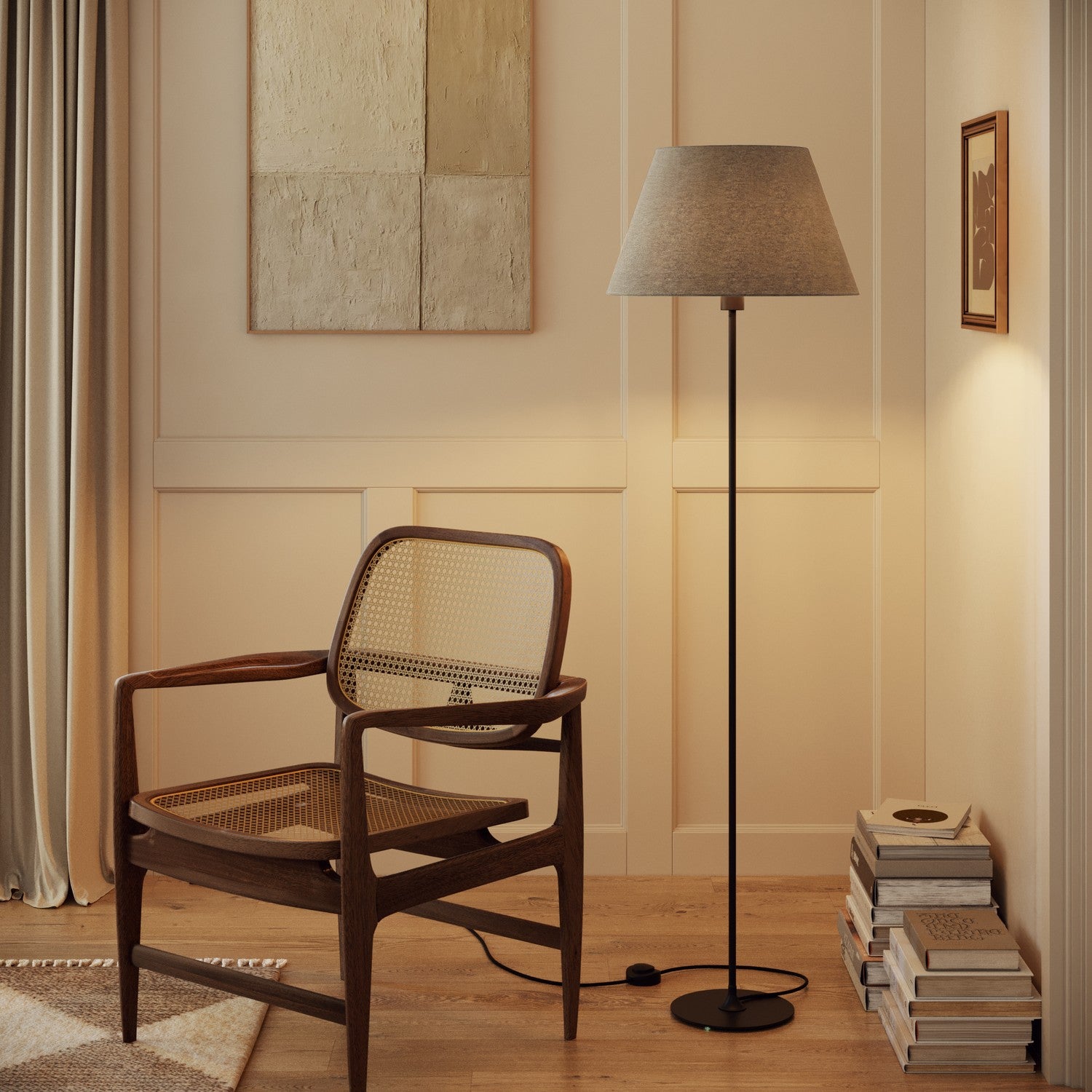 Paralume Impero L per lampada da tavolo o applique con attacco E27 - Made in Italy - Lana Grigio Chiaro