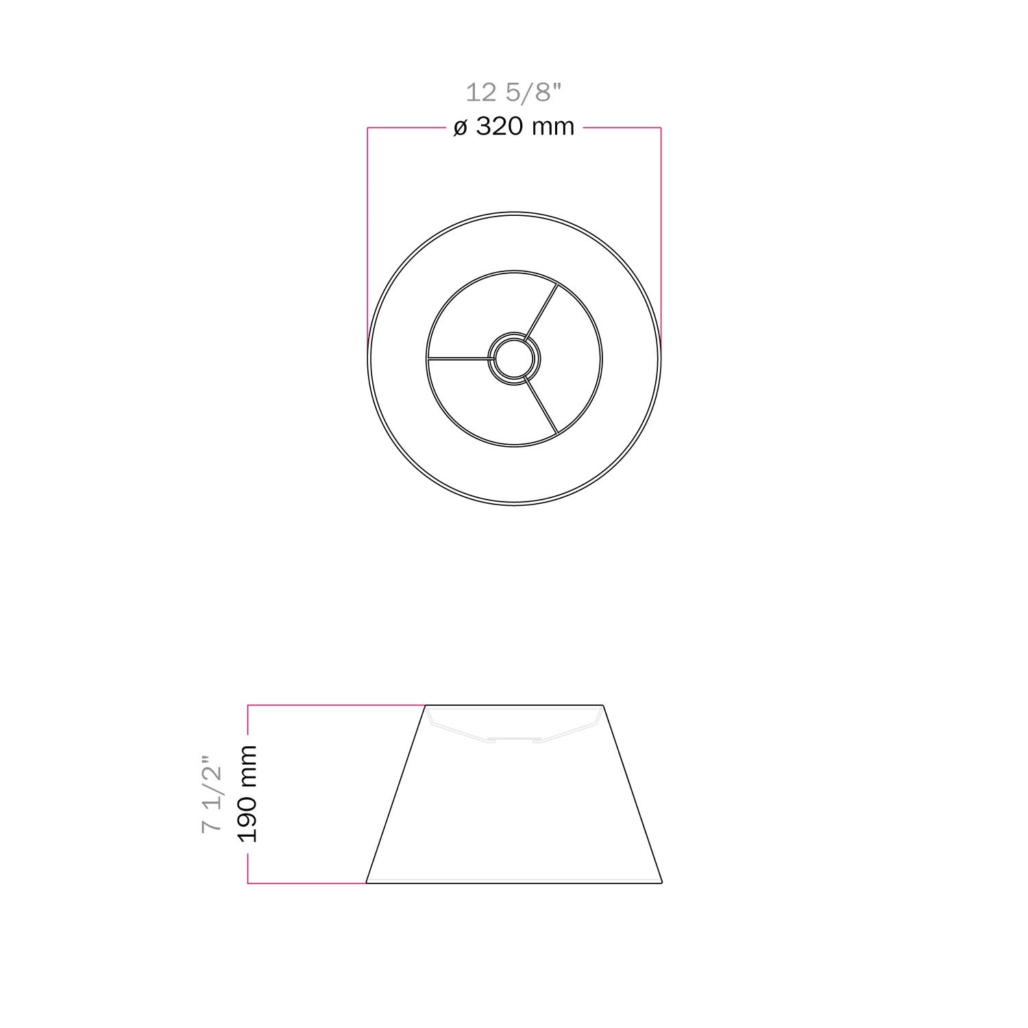 Paralume Impero M per sospensione con attacco E27 - Made in Italy - Lana Grigio Chiaro