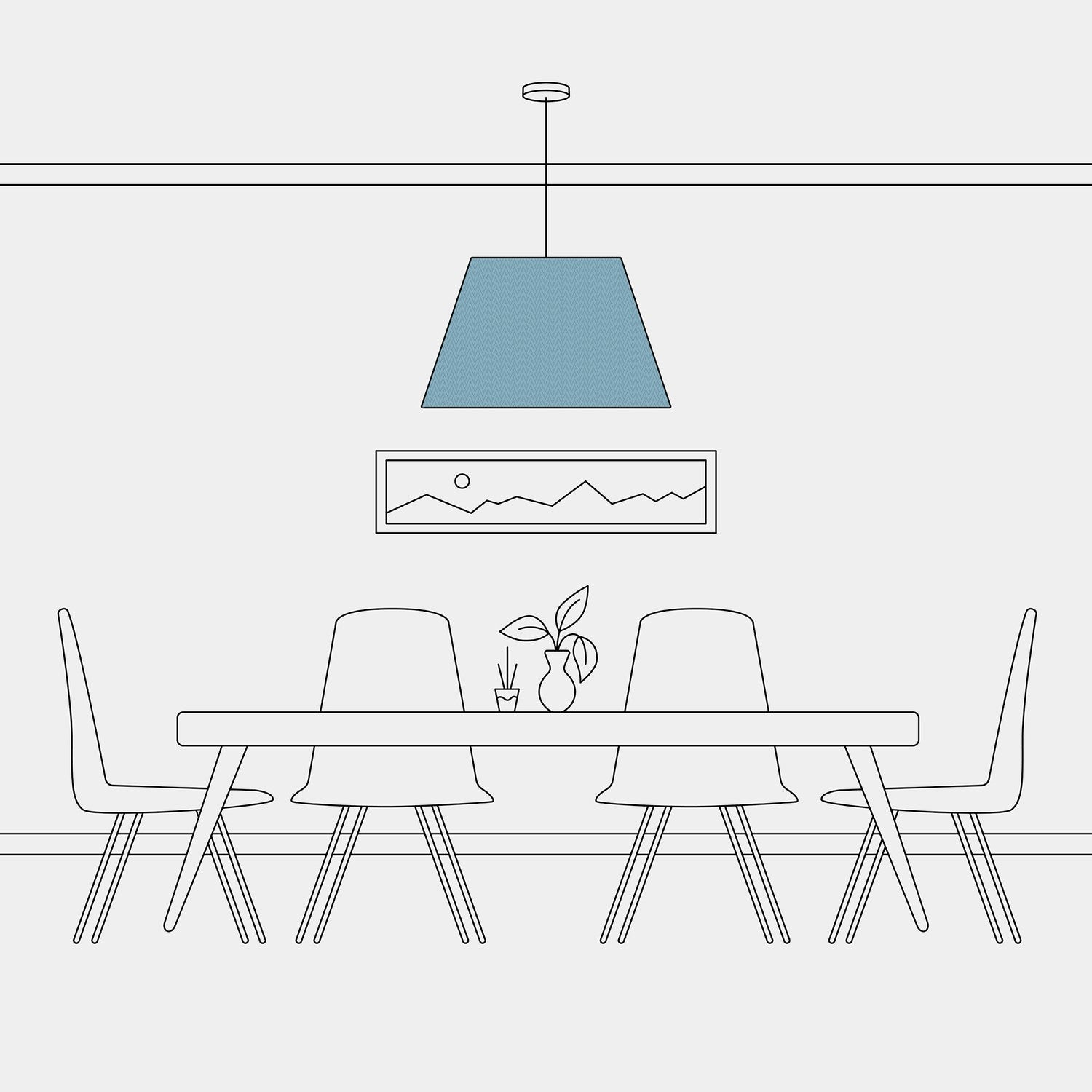 Paralume Impero L per sospensione con attacco E27 - Made in Italy - Teletta Azzurro