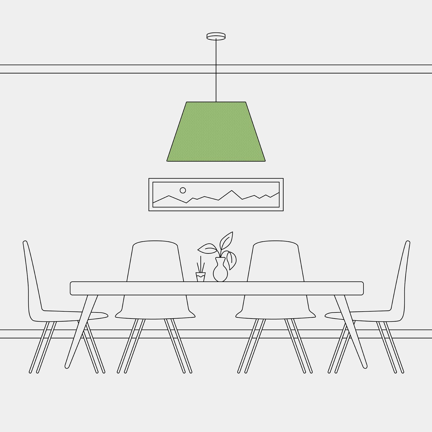 Paralume Impero L per sospensione con attacco E27 - Made in Italy - Cinette Verde Pistacchio